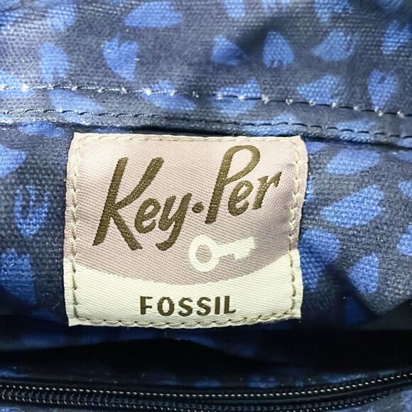 Fossil Crossbody Handbag‎ Womens Coated Canvas Striped Key-Per - Picture 5 of 16